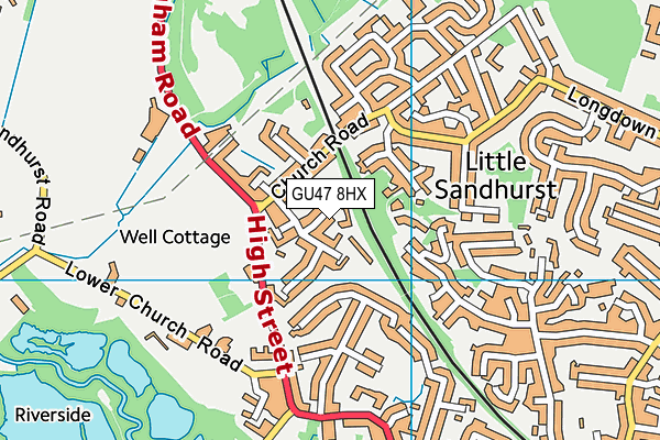 GU47 8HX map - OS VectorMap District (Ordnance Survey)