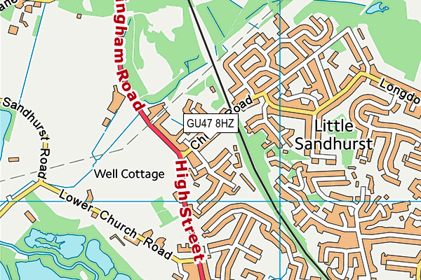 GU47 8HZ map - OS VectorMap District (Ordnance Survey)