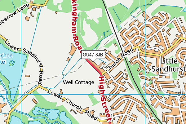 GU47 8JB map - OS VectorMap District (Ordnance Survey)