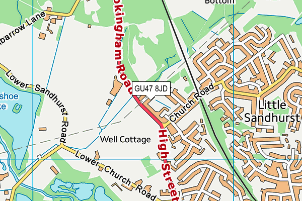 GU47 8JD map - OS VectorMap District (Ordnance Survey)