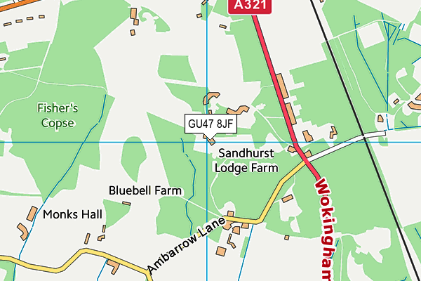 GU47 8JF map - OS VectorMap District (Ordnance Survey)