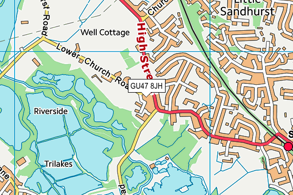 GU47 8JH map - OS VectorMap District (Ordnance Survey)