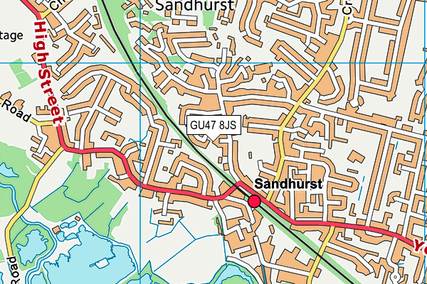 GU47 8JS map - OS VectorMap District (Ordnance Survey)
