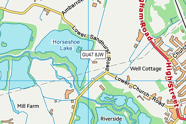 GU47 8JW map - OS VectorMap District (Ordnance Survey)