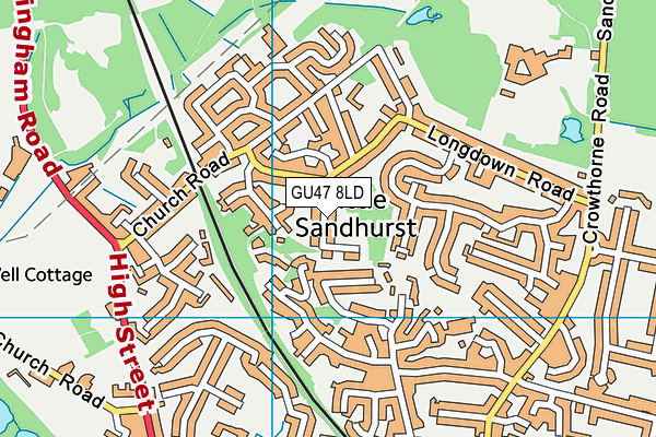 GU47 8LD map - OS VectorMap District (Ordnance Survey)