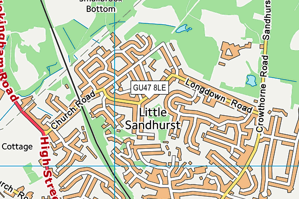 GU47 8LE map - OS VectorMap District (Ordnance Survey)