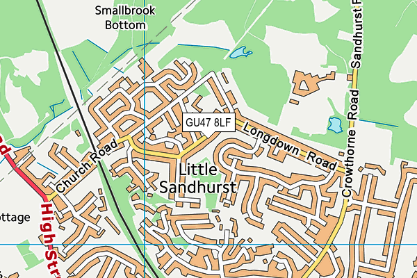 GU47 8LF map - OS VectorMap District (Ordnance Survey)