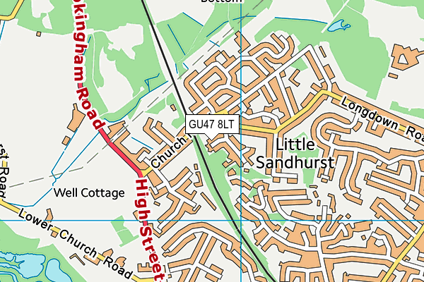 GU47 8LT map - OS VectorMap District (Ordnance Survey)