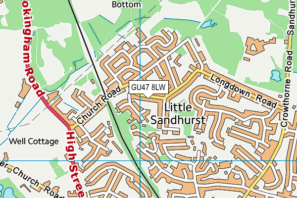 GU47 8LW map - OS VectorMap District (Ordnance Survey)