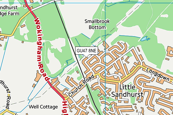 GU47 8NE map - OS VectorMap District (Ordnance Survey)