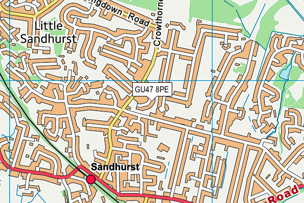 GU47 8PE map - OS VectorMap District (Ordnance Survey)