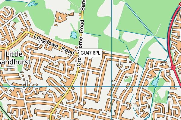 GU47 8PL map - OS VectorMap District (Ordnance Survey)