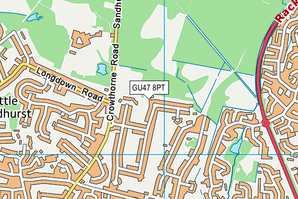 GU47 8PT map - OS VectorMap District (Ordnance Survey)