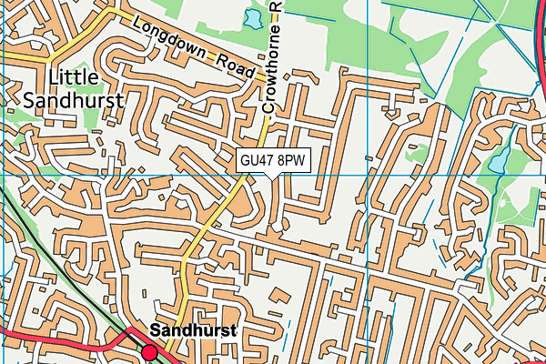 GU47 8PW map - OS VectorMap District (Ordnance Survey)