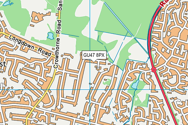 GU47 8PX map - OS VectorMap District (Ordnance Survey)