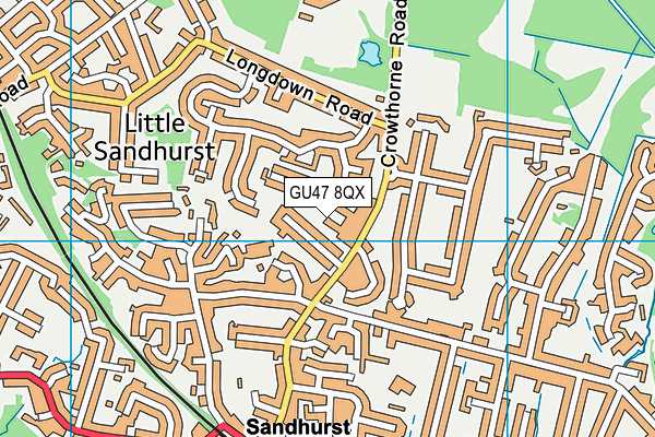 GU47 8QX map - OS VectorMap District (Ordnance Survey)