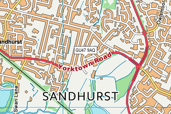 GU47 9AQ map - OS VectorMap District (Ordnance Survey)