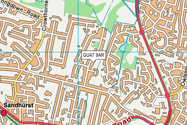 GU47 9AR map - OS VectorMap District (Ordnance Survey)