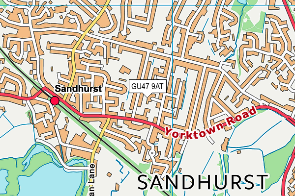 GU47 9AT map - OS VectorMap District (Ordnance Survey)