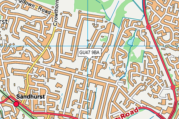 GU47 9BA map - OS VectorMap District (Ordnance Survey)