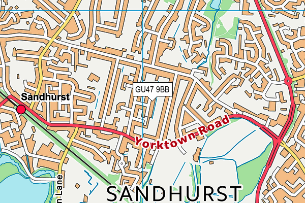 GU47 9BB map - OS VectorMap District (Ordnance Survey)