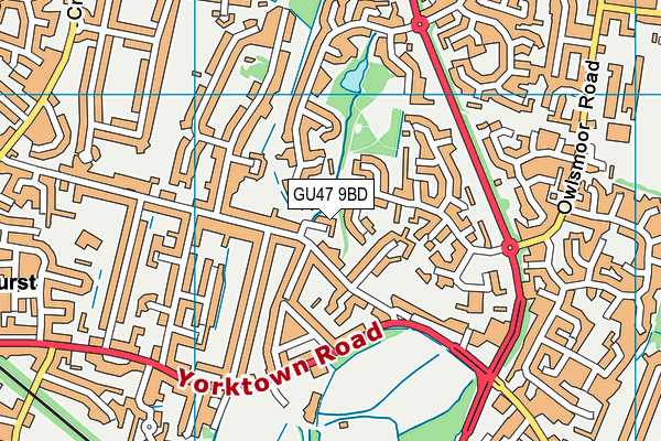 GU47 9BD map - OS VectorMap District (Ordnance Survey)