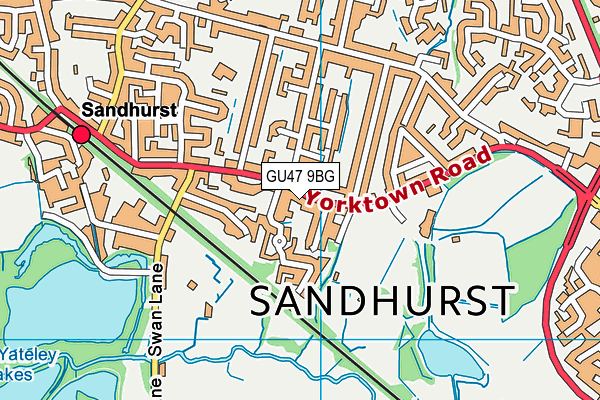 GU47 9BG map - OS VectorMap District (Ordnance Survey)