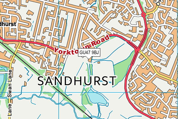 Sandhurst Memorial Park map (GU47 9BJ) - OS VectorMap District (Ordnance Survey)