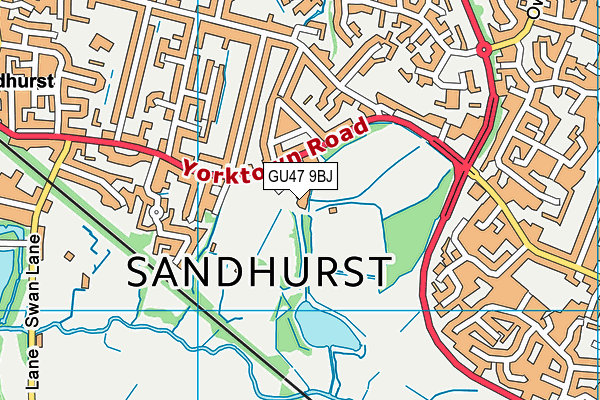 GU47 9BJ map - OS VectorMap District (Ordnance Survey)