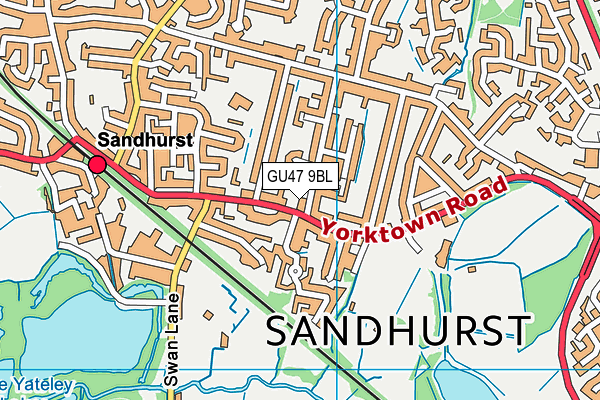 GU47 9BL map - OS VectorMap District (Ordnance Survey)