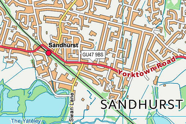 GU47 9BS map - OS VectorMap District (Ordnance Survey)