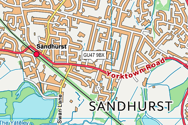 GU47 9BX map - OS VectorMap District (Ordnance Survey)