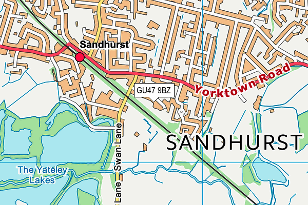 GU47 9BZ map - OS VectorMap District (Ordnance Survey)