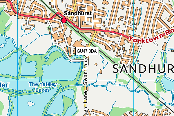 GU47 9DA map - OS VectorMap District (Ordnance Survey)