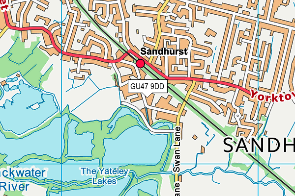 GU47 9DD map - OS VectorMap District (Ordnance Survey)