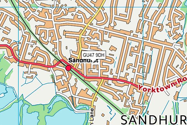 GU47 9DH map - OS VectorMap District (Ordnance Survey)