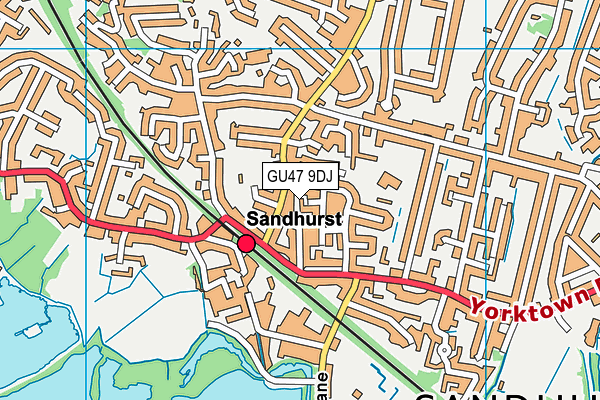 GU47 9DJ map - OS VectorMap District (Ordnance Survey)