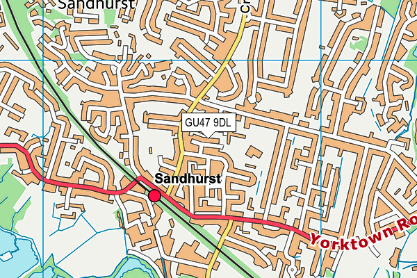 GU47 9DL map - OS VectorMap District (Ordnance Survey)