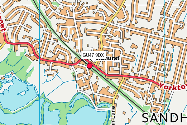GU47 9DX map - OS VectorMap District (Ordnance Survey)