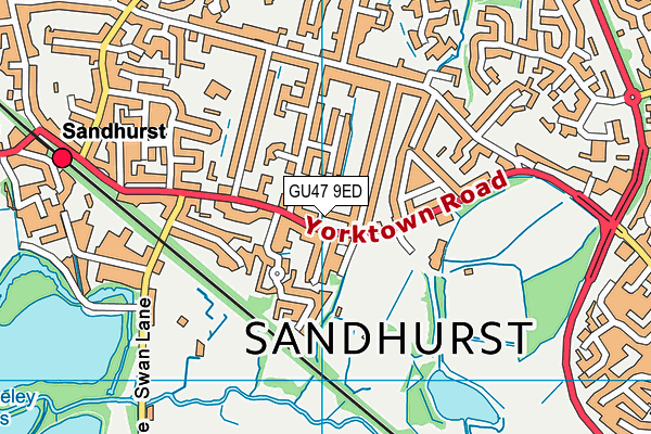 GU47 9ED map - OS VectorMap District (Ordnance Survey)