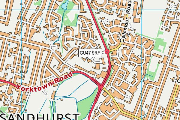 GU47 9RF map - OS VectorMap District (Ordnance Survey)