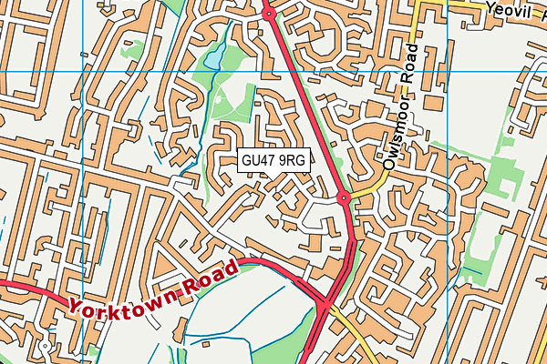 GU47 9RG map - OS VectorMap District (Ordnance Survey)