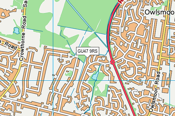 GU47 9RS map - OS VectorMap District (Ordnance Survey)