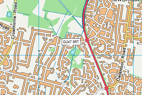 GU47 9RT map - OS VectorMap District (Ordnance Survey)