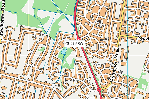 GU47 9RW map - OS VectorMap District (Ordnance Survey)