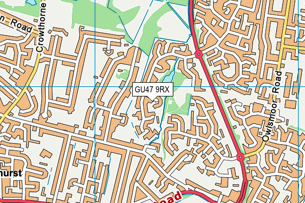 GU47 9RX map - OS VectorMap District (Ordnance Survey)