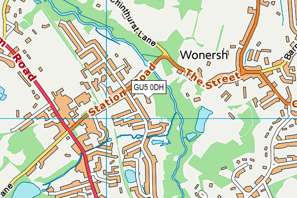 GU5 0DH map - OS VectorMap District (Ordnance Survey)