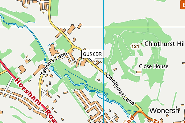 GU5 0DR map - OS VectorMap District (Ordnance Survey)