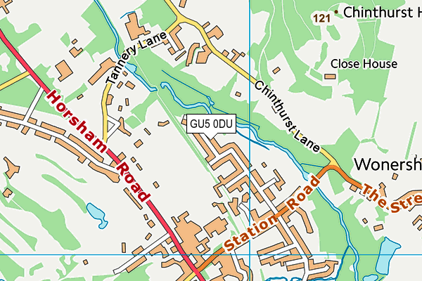 GU5 0DU map - OS VectorMap District (Ordnance Survey)