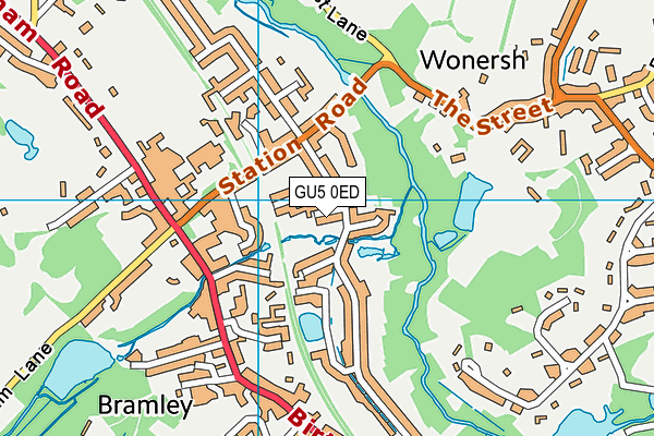 GU5 0ED map - OS VectorMap District (Ordnance Survey)